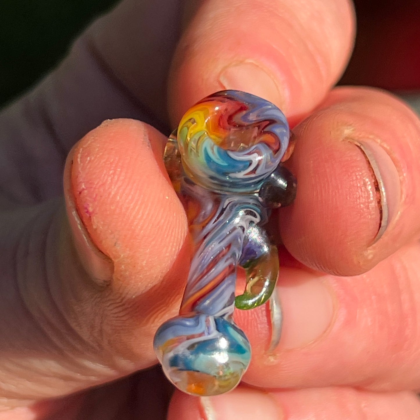Heady functional miniature fully worked glass Sherlock with UV