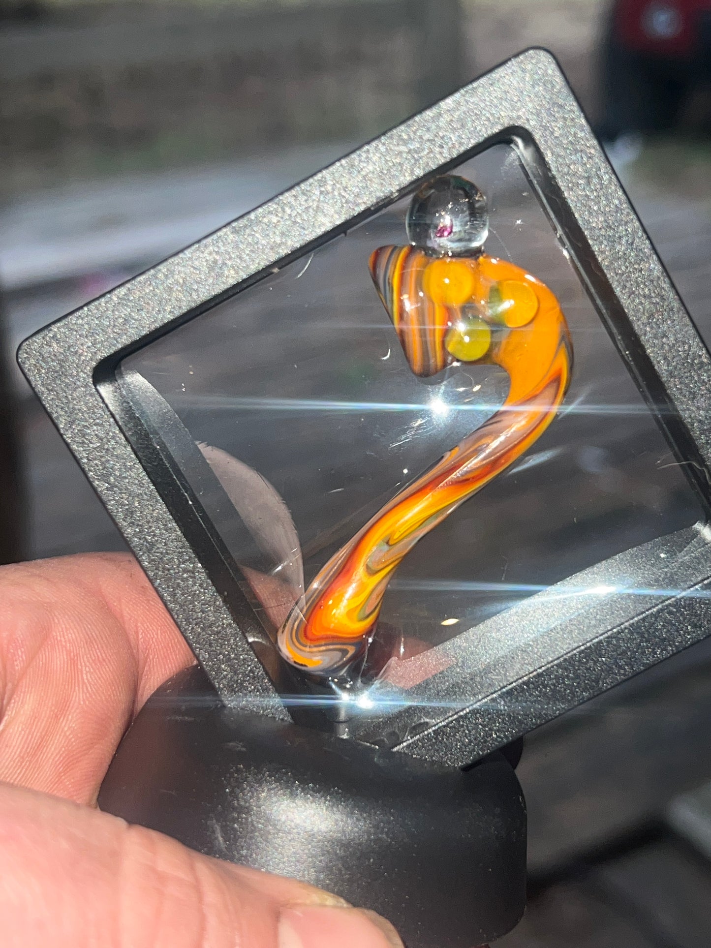 Heady functional miniature Sherlock fully worked with uv accents and pink sapphire