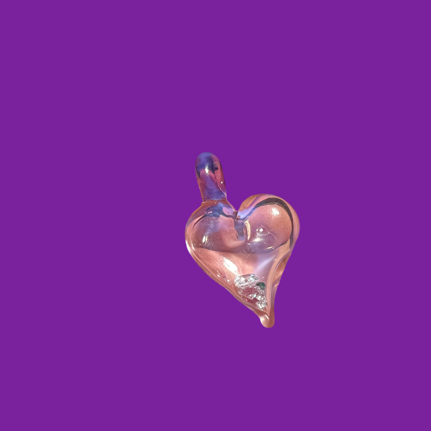 Hollow heart pendant filled with real Gemstones