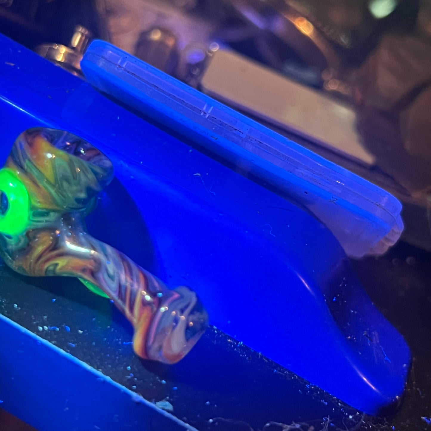 Heady functional miniature fully worked glass Sherlock with UV