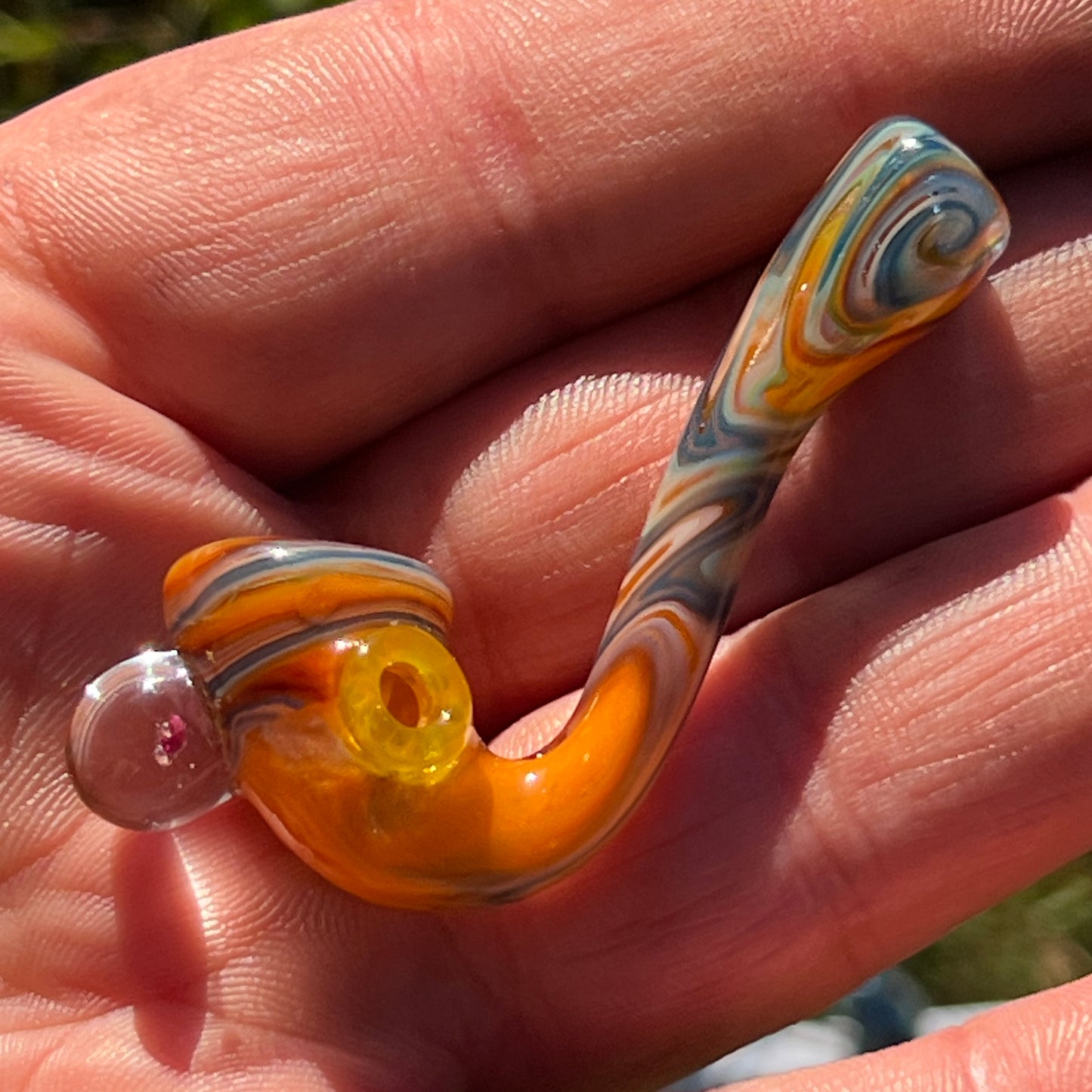 Heady functional miniature Sherlock fully worked with uv accents and pink sapphire