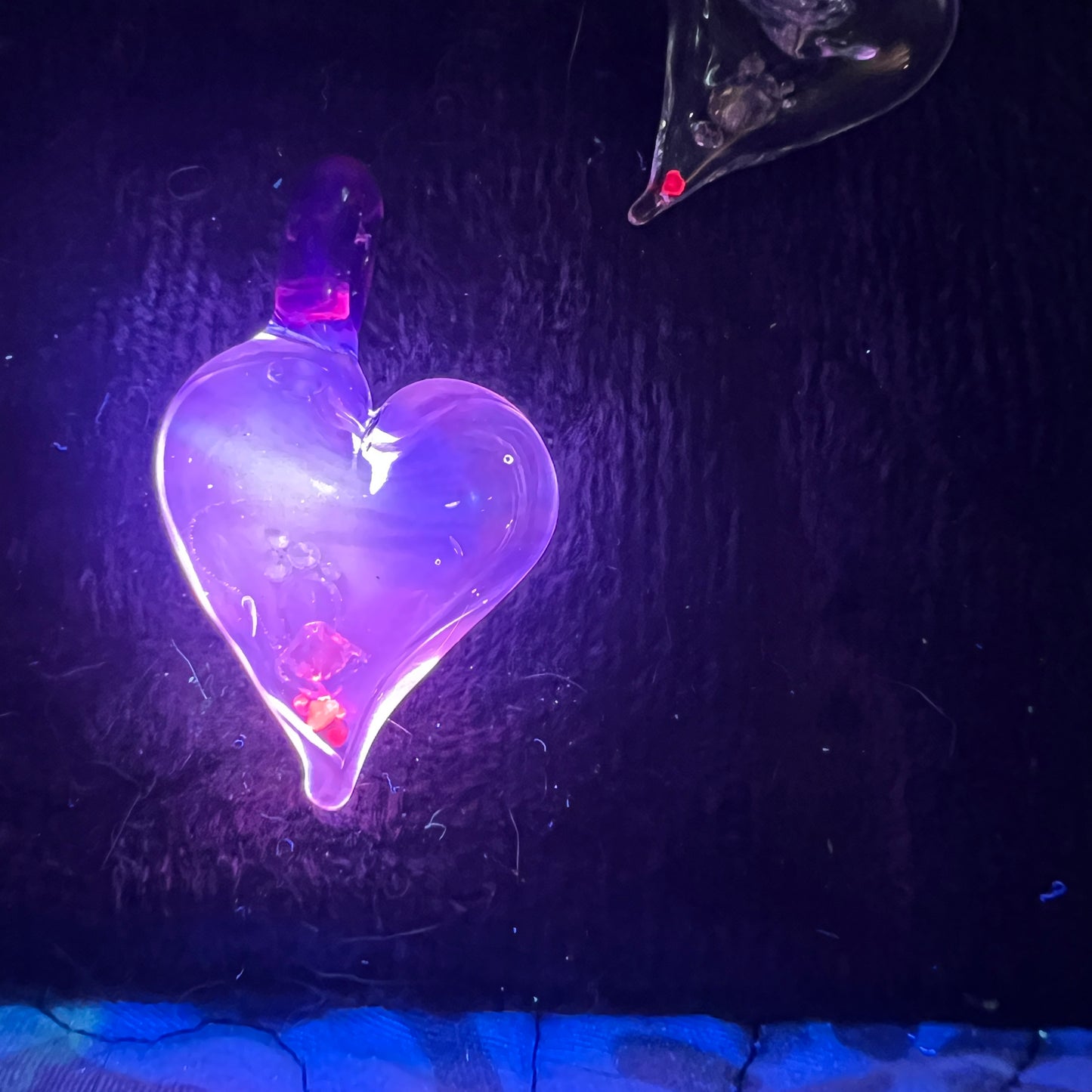 Hollow heart pendant filled with real Gemstones