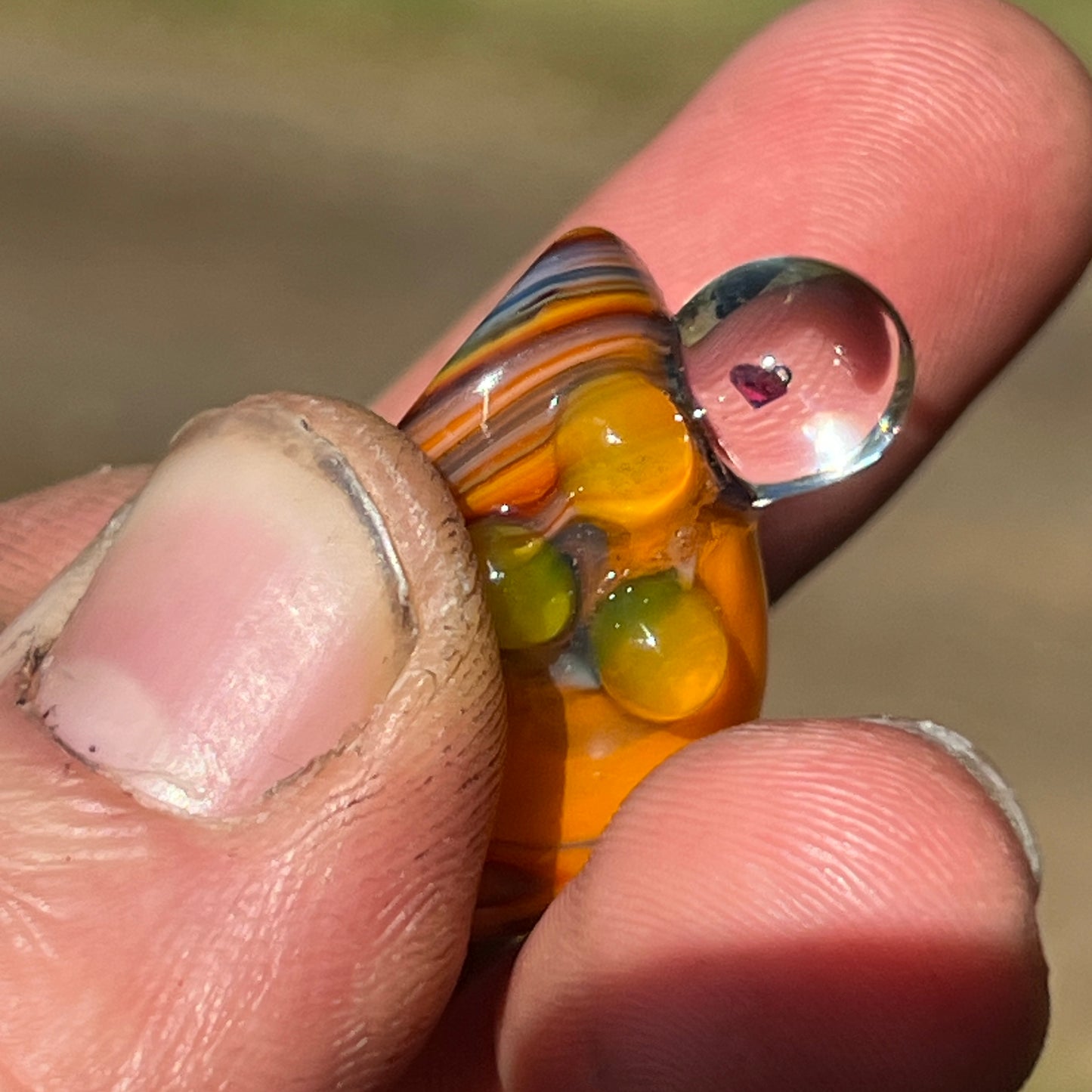 Heady functional miniature Sherlock fully worked with uv accents and pink sapphire