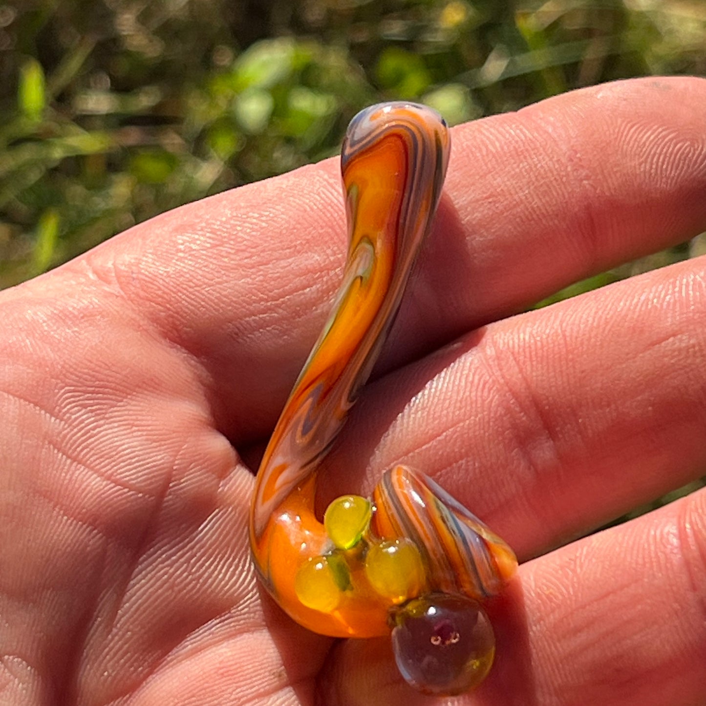 Heady functional miniature Sherlock fully worked with uv accents and pink sapphire