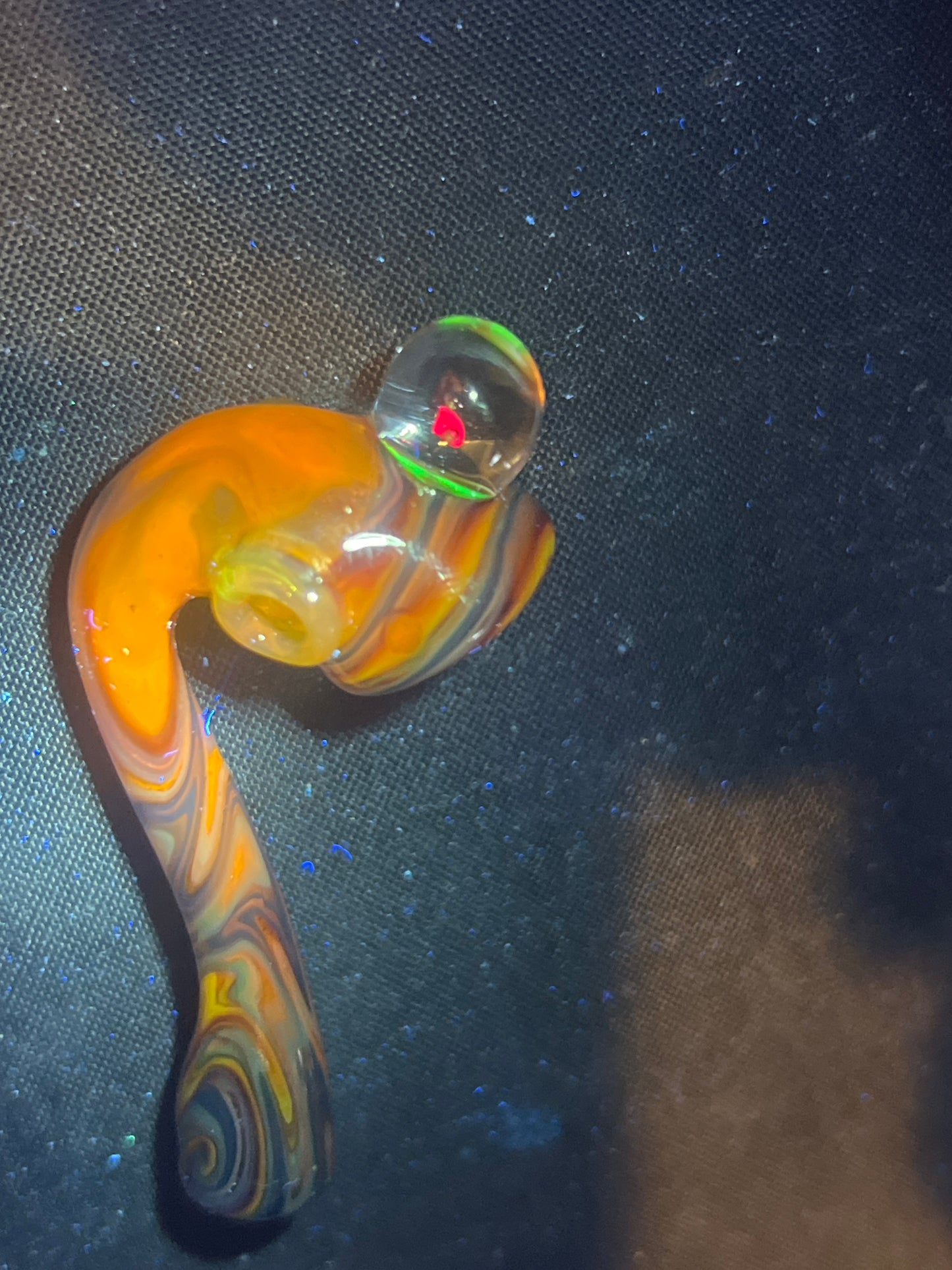 Heady functional miniature Sherlock fully worked with uv accents and pink sapphire