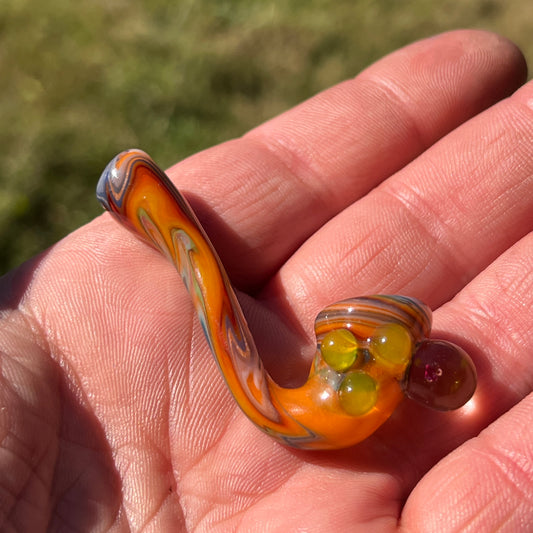 Heady functional miniature Sherlock fully worked with uv accents and pink sapphire